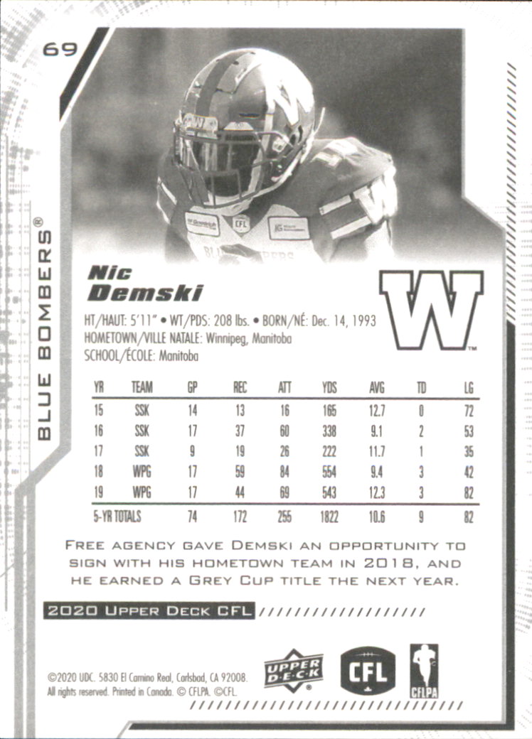 B6609- 2020 Upper Deck CFL Football Card #s 1-200 -You Pick- 15+ FREE US SHIP - Picture 53 of 165