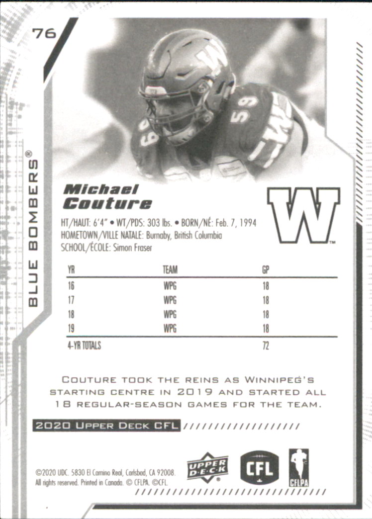 B6609- 2020 Upper Deck CFL Football Card #s 1-200 -You Pick- 15+ FREE US SHIP - Picture 59 of 165