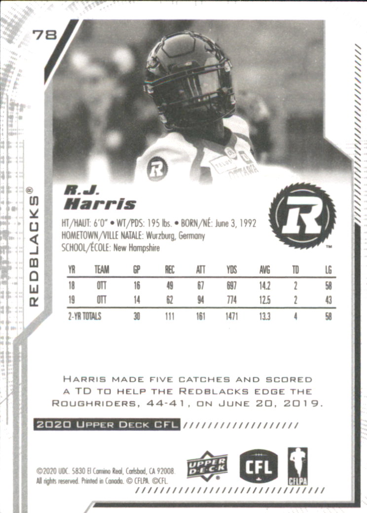 B6609- 2020 Upper Deck CFL Football Card #s 1-200 -You Pick- 15+ FREE US SHIP - Picture 61 of 165