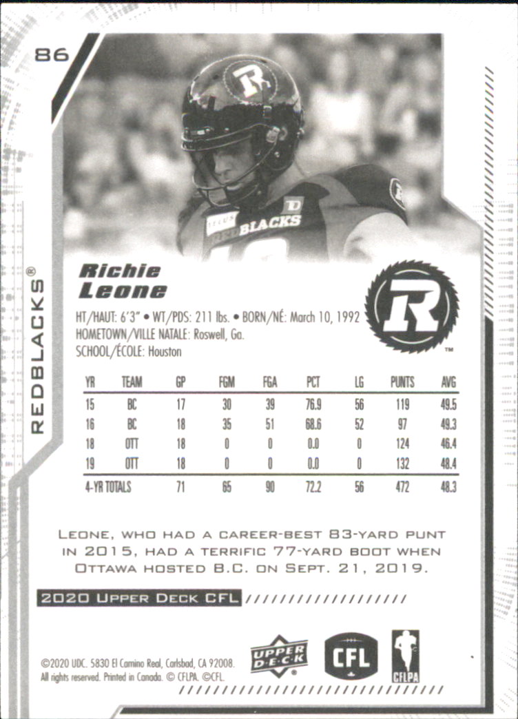 B6609- 2020 Upper Deck CFL Football Card #s 1-200 -You Pick- 15+ FREE US SHIP - Picture 67 of 165