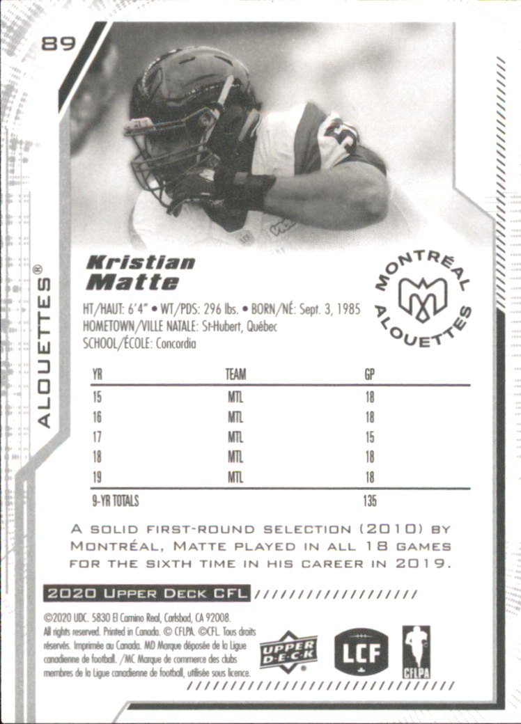 B6609- 2020 Upper Deck CFL Football Card #s 1-200 -You Pick- 15+ FREE US SHIP - Picture 71 of 165