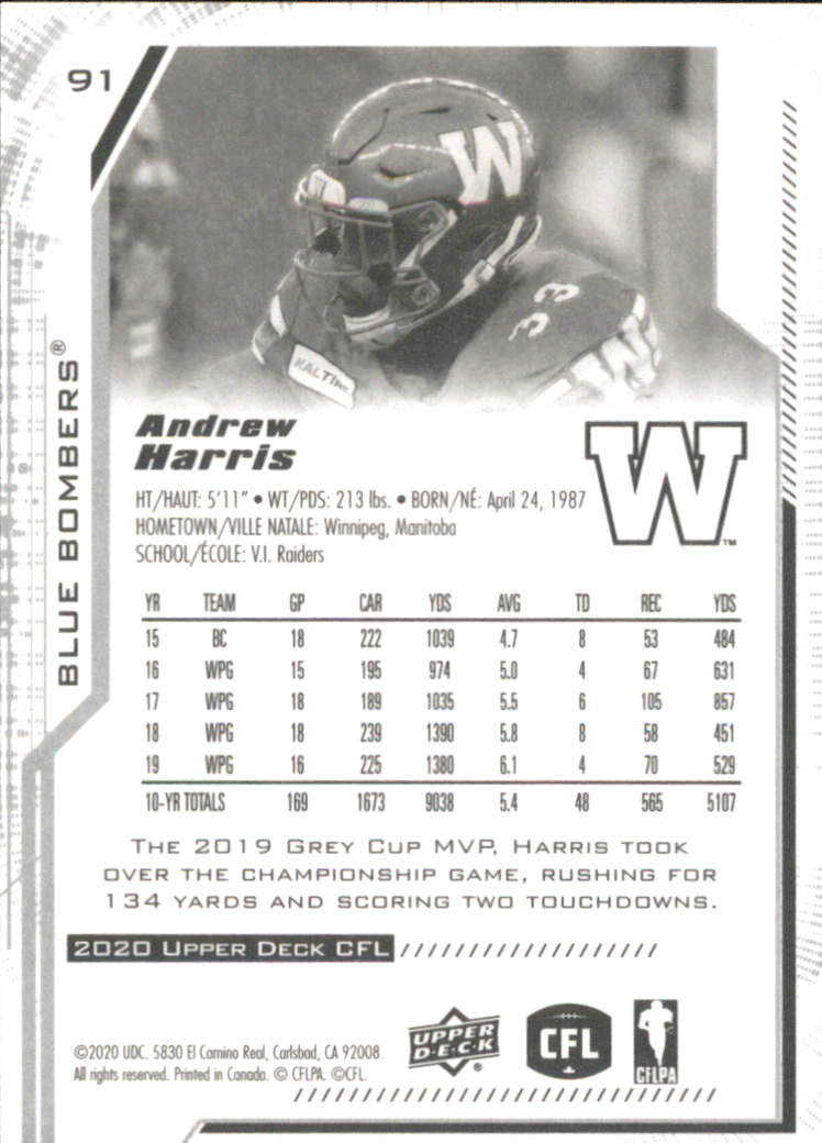 B6609- 2020 Upper Deck CFL Football Card #s 1-200 -You Pick- 15+ FREE US SHIP - Picture 73 of 165