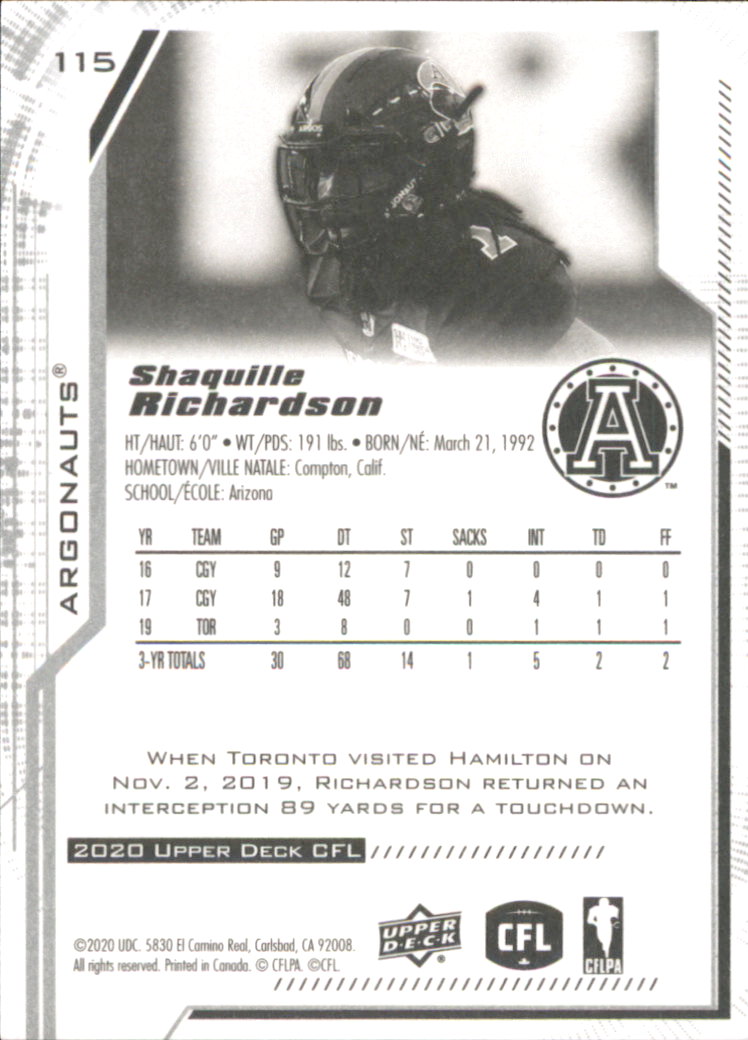 B6609- 2020 Upper Deck CFL Football Card #s 1-200 -You Pick- 15+ FREE US SHIP - Picture 87 of 165