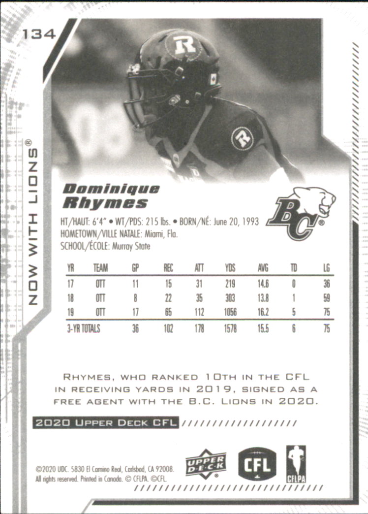 B6609- 2020 Upper Deck CFL Football Card #s 1-200 -You Pick- 15+ FREE US SHIP - Picture 107 of 165
