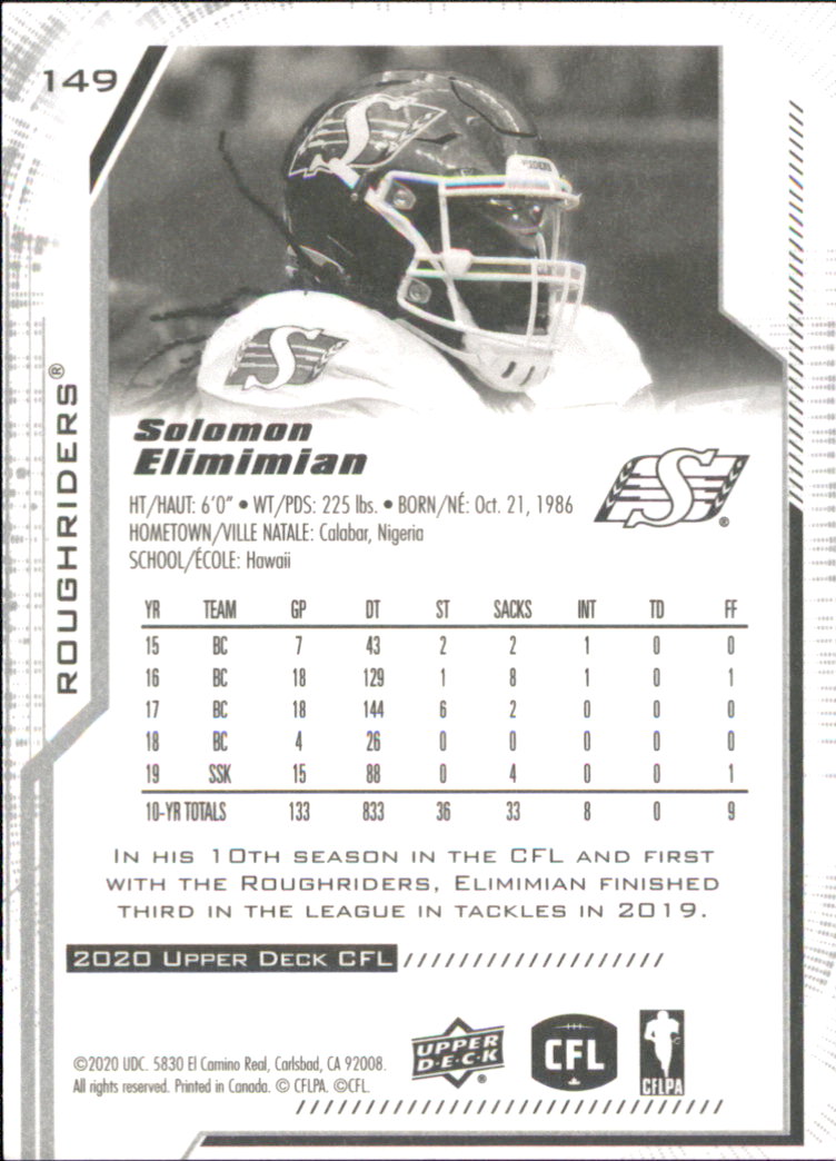 B6609- 2020 Upper Deck CFL Football Card #s 1-200 -You Pick- 15+ FREE US SHIP - Picture 119 of 165