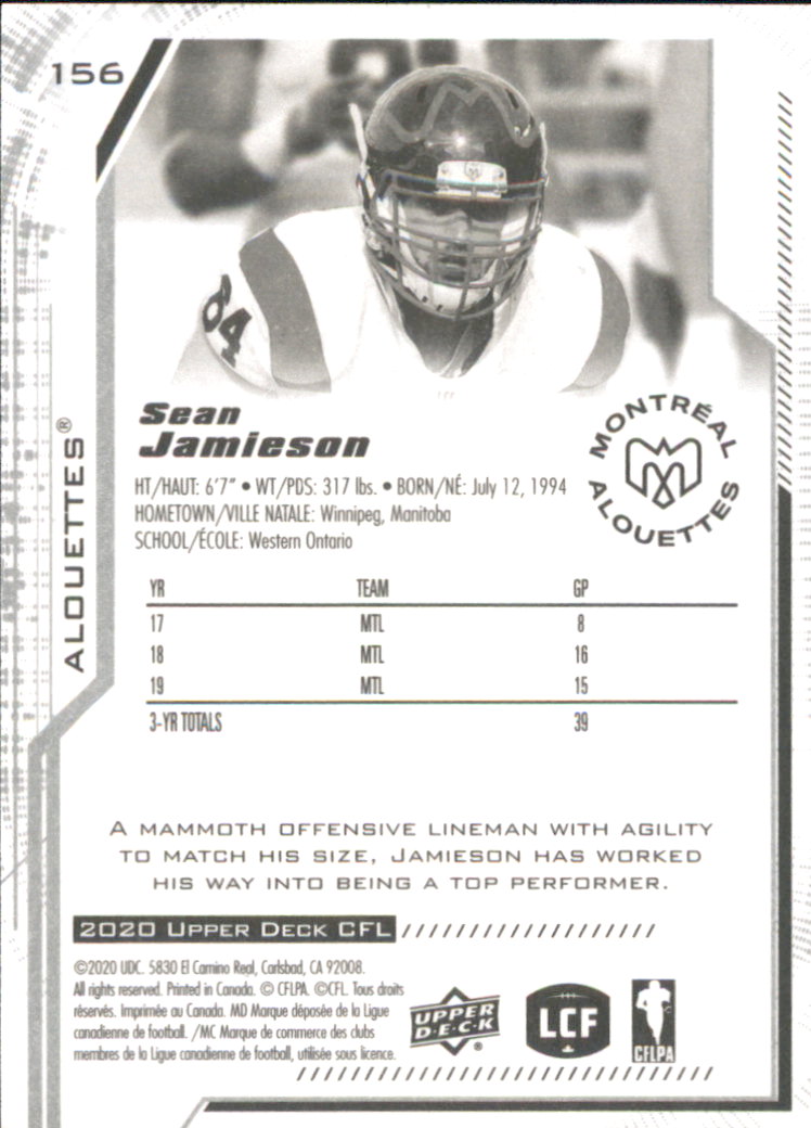 B6609- 2020 Upper Deck CFL Football Card #s 1-200 -You Pick- 15+ FREE US SHIP - Picture 125 of 165