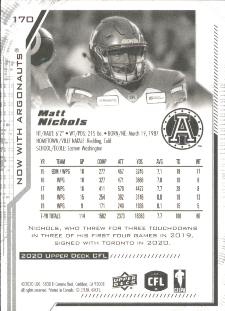 B6609- 2020 Upper Deck CFL Football Card #s 1-200 -You Pick- 15+ FREE US SHIP - Picture 137 of 165