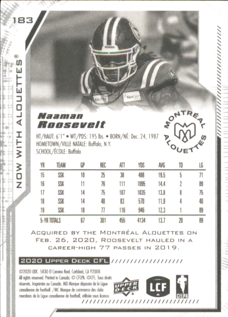 B6609- 2020 Upper Deck CFL Football Card #s 1-200 -You Pick- 15+ FREE US SHIP - Picture 149 of 165