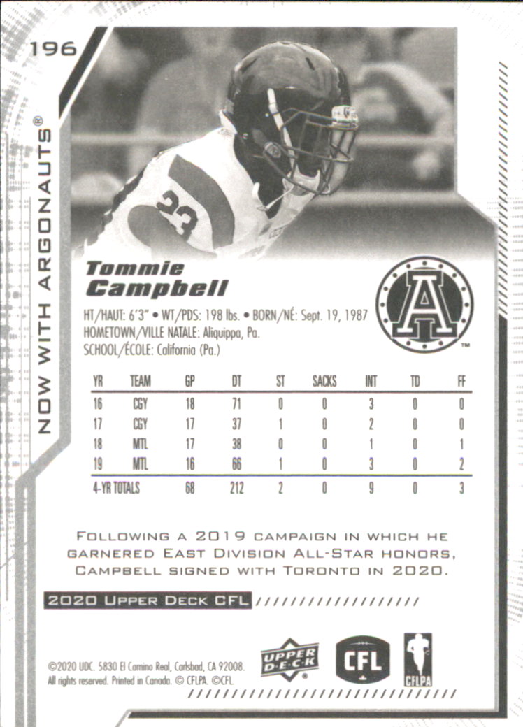 B6609- 2020 Upper Deck CFL Football Card #s 1-200 -You Pick- 15+ FREE US SHIP - Picture 159 of 165