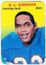1970 Topps Glossy Inserts #22 O.J. Simpson