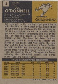 1971 Topps #4 Joe O'Donnell RC back image