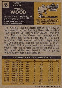 1971 Topps #55 Willie Wood back image