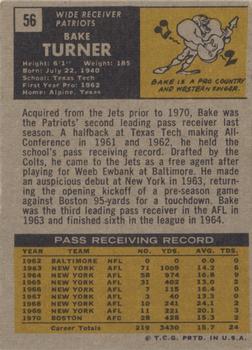 1971 Topps #56 Bake Turner back image