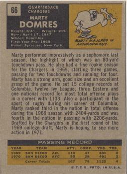 1971 Topps #66 Marty Domres RC back image