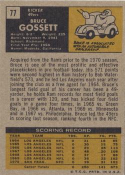 1971 Topps #77 Bruce Gossett back image