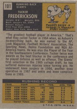 1971 Topps #101 Tucker Frederickson back image