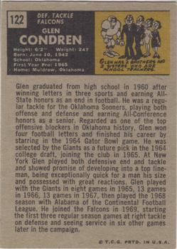 1971 Topps #122 Glen Condren RC back image