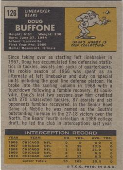 1971 Topps #126 Doug Buffone back image
