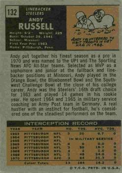 1971 Topps #132 Andy Russell back image