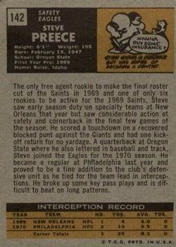 1971 Topps #142 Steve Preece RC back image