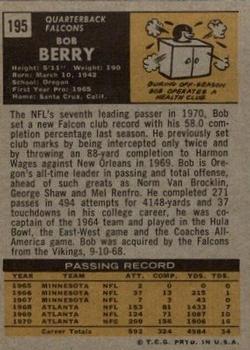 1971 Topps #195 Bob Berry back image