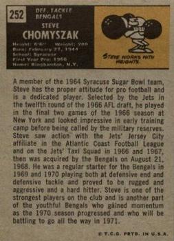 1971 Topps #252 Steve Chomyszak RC back image