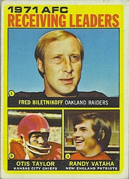 1972 Topps #5 AFC Receiving Leaders/Fred Biletnikoff/Otis Taylor/Randy Vataha