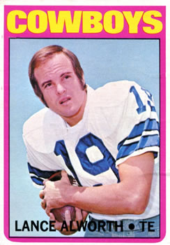 1972 Topps #248 Lance Alworth UER/(Front TE, back WR)