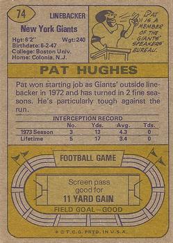 1974 Topps #74 Pat Hughes back image