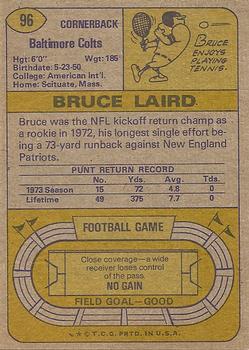 1974 Topps #96 Bruce Laird RC back image