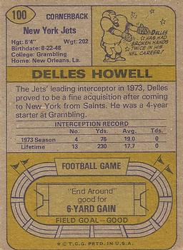 1974 Topps #100 Delles Howell back image