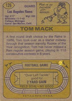 1974 Topps #126 Tom Mack AP back image