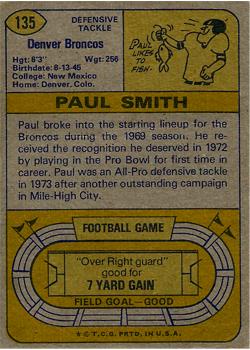 1974 Topps #135 Paul Smith AP back image