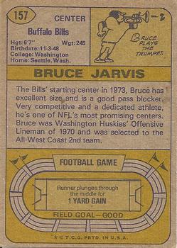 1974 Topps #157 Bruce Jarvis RC back image