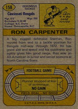 1974 Topps #158 Ron Carpenter RC back image