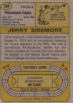1974 Topps #164 Jerry Sisemore RC back image