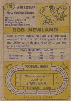 1974 Topps #179 Bob Newland RC back image