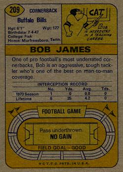 1974 Topps #209 Bob James back image