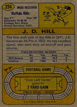 1974 Topps #234 J.D. Hill back image