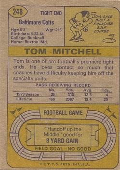 1974 Topps #248 Tom Mitchell back image