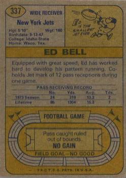 1974 Topps #337 Ed Bell back image