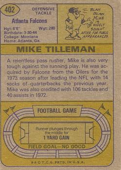 1974 Topps #402 Mike Tilleman back image