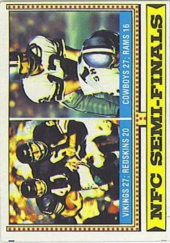 1974 Topps #461 NFC Semi-Finals/Vikings 27;/Redskins 20/Cowboys 27;/Rams 16/(Staubach)