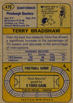 1974 Topps #470 Terry Bradshaw back image