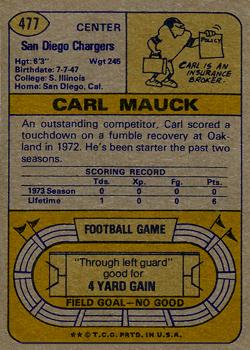 1974 Topps #477 Carl Mauck back image
