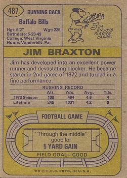 1974 Topps #487 Jim Braxton back image
