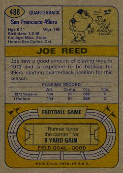 1974 Topps #488 Joe Reed RC back image