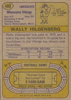 1974 Topps #489 Wally Hilgenberg back image