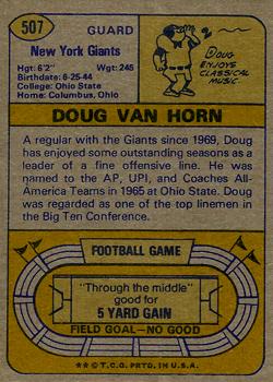 1974 Topps #507 Doug Van Horn back image