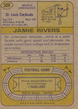1974 Topps #508 Jamie Rivers RC back image